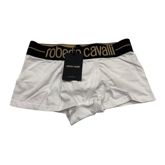 13-72 ROBERTO CAVALLI Men's NWT Cotton Boxer Brief Underwear White S - Picture 2 of 6